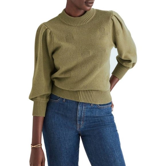 Madewell Sweaters - NWT Madewell Eaton Dot Puffed Slv Sweater, M